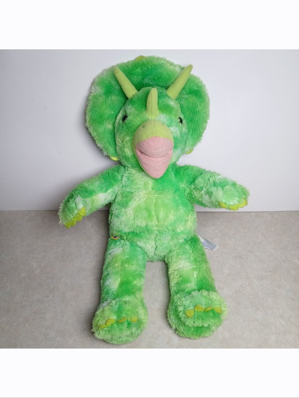 Build A Bear Workshop Green Triceratops Dinosaur 18" Dino Plush Stuffed Toy